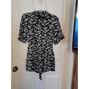 Rag And Bone Romper Black And White Flower Design Viscose.  Bust  36. B32